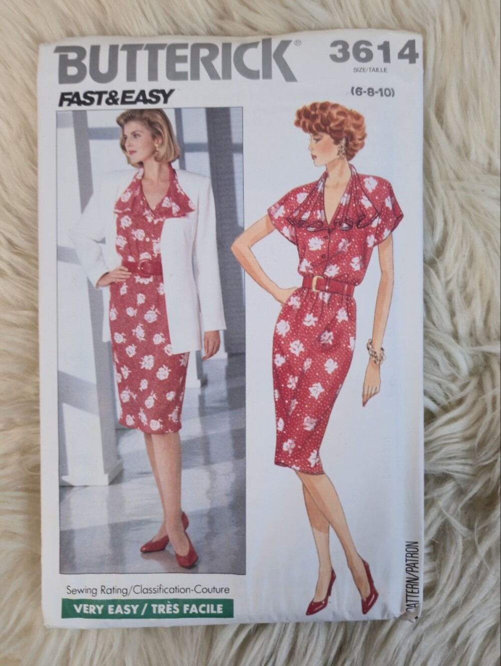 Butterick Vintage Easy Jacket & Dress Sewing Pattern 3614